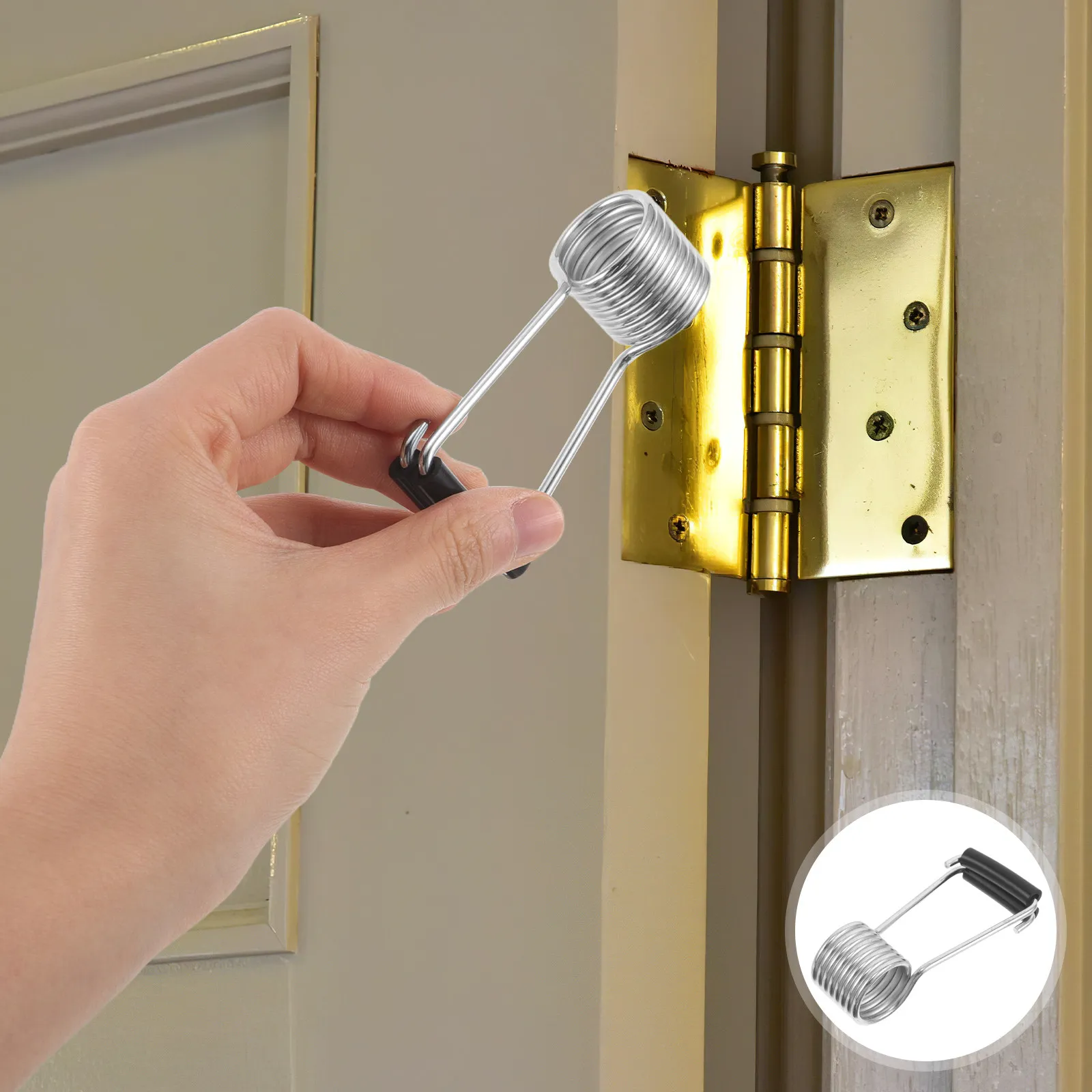 5Pcs Butterfly Door Closer Automatic Closing Spring Hinge Self Closing Rubber Bumper Cabinet Door Hinge Replacement Torsion