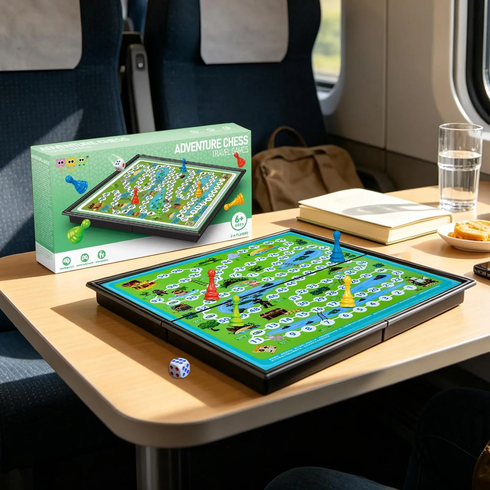 Children adventure board game, magnetic adventure board game portable multiplayer interactive entertainment board game