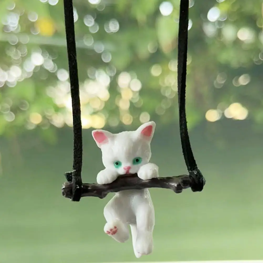 Hanging Pendant  Stylish Strong Toughness Portable  Creative Cute Branch Cat Rearview Mirror Pendant for Gift