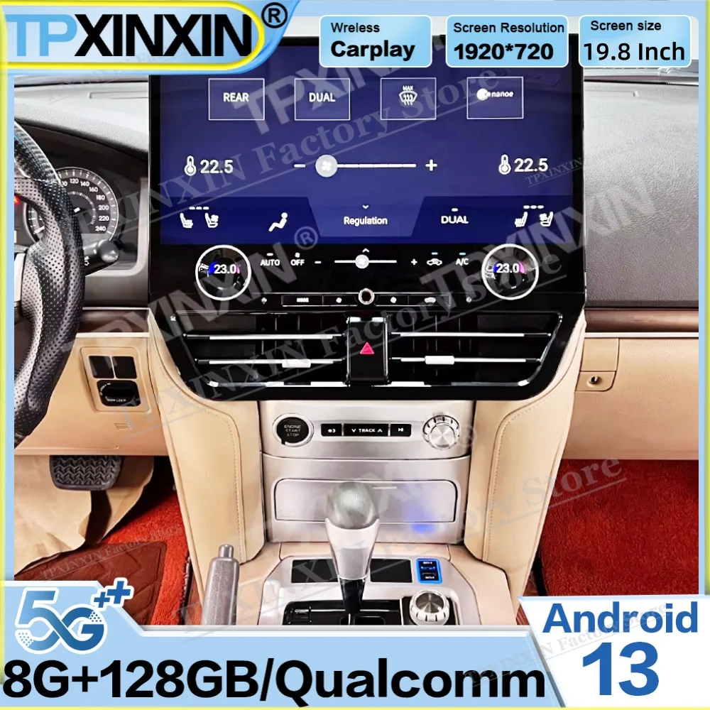 

Автомагнитола Qualcomm 8-ядерная с Android Auto для Toyota Land Cruiser LC200 2016-2021, GPS-навигация, аудио-стерео ресивер, головное устройство