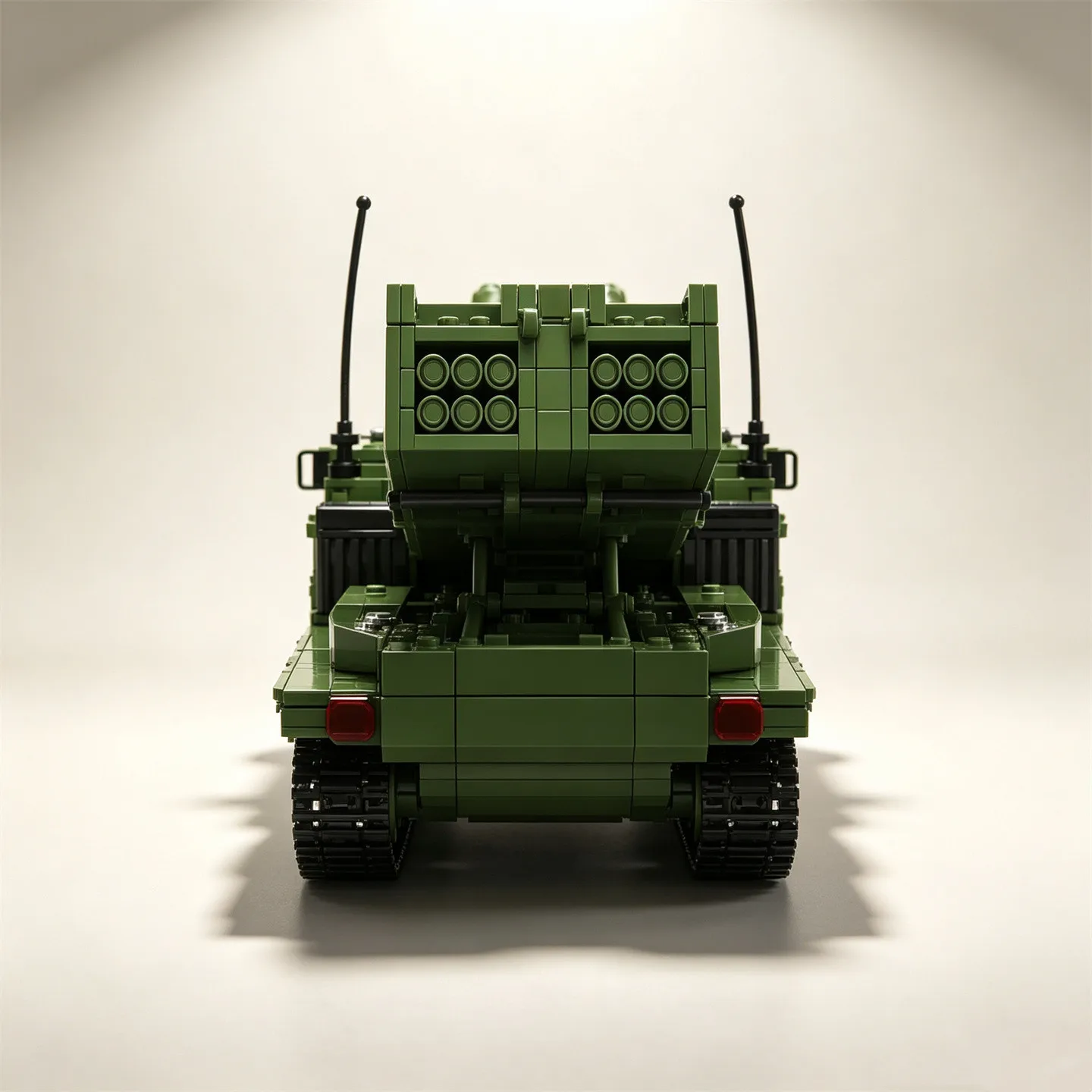 U.S. M270 Multiple Launch Rocket System Assembly Model Building Blocks; M2 Infantry Fighting Vehicle Modified MOC Toy view 2