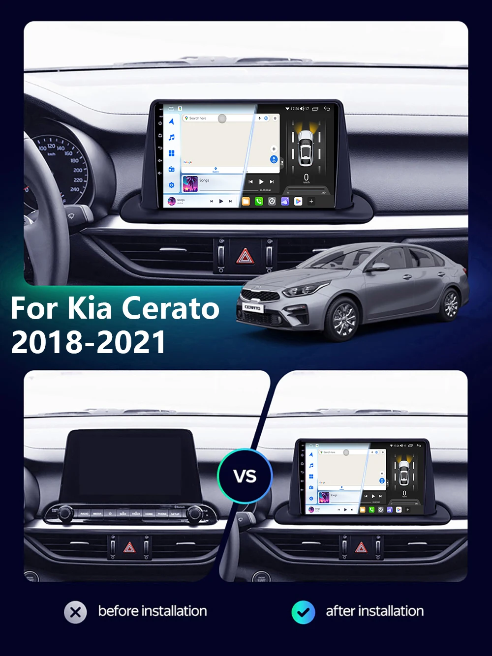 

TULE Android 14 Auto Radio For KIA CERATO K3 FORTE 2021 2020 2019 2018 Car BT Stereo Navigation GPS Multimedia Video DSP Player