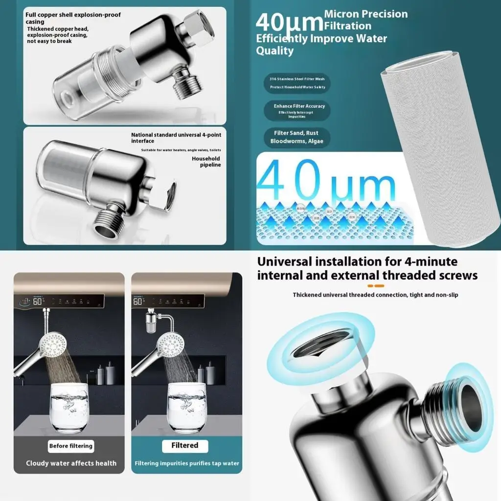 

Y1UD Corrosion Resistant Water Heaters Pre Filter System Easy Twist Locking Installation Heaters Defense Filter for Home Use