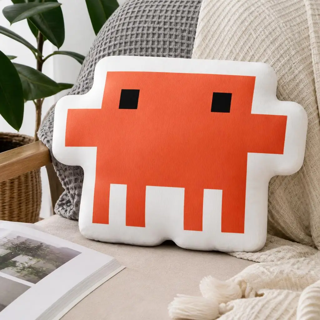 Claude Code Throw Pillow Retro Arcade Game Cushion Irregular Stuffed Decorative Accent for Gamer Bedroom Sofa Home Decor