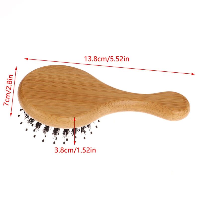 Natural Boar Bristle Hair Brush Bamboo Handle Hair Comb Anti-static Scalp Massage Comb Gasbag Detangling Hair Brush Styling Tool