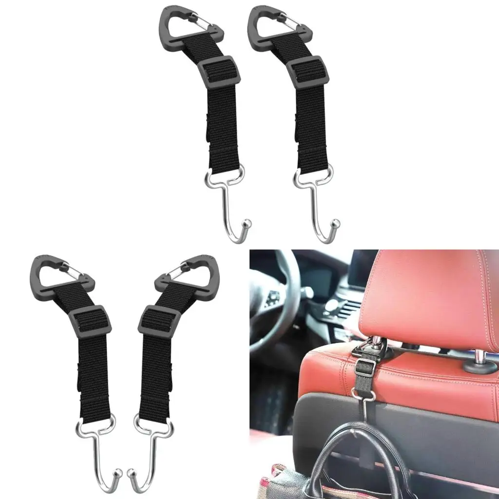  Pair Car Seats  Headrest Hook  Heavy Duty Metal Utility Hangers for Bags & Purses