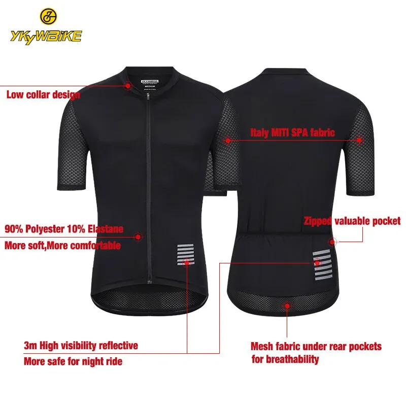 Men Cycling Jersey Short Sleeve Reflective Summer MTB Maillot Shirt Downhill Jersey Pro Team Mountain Bicycle Clothing