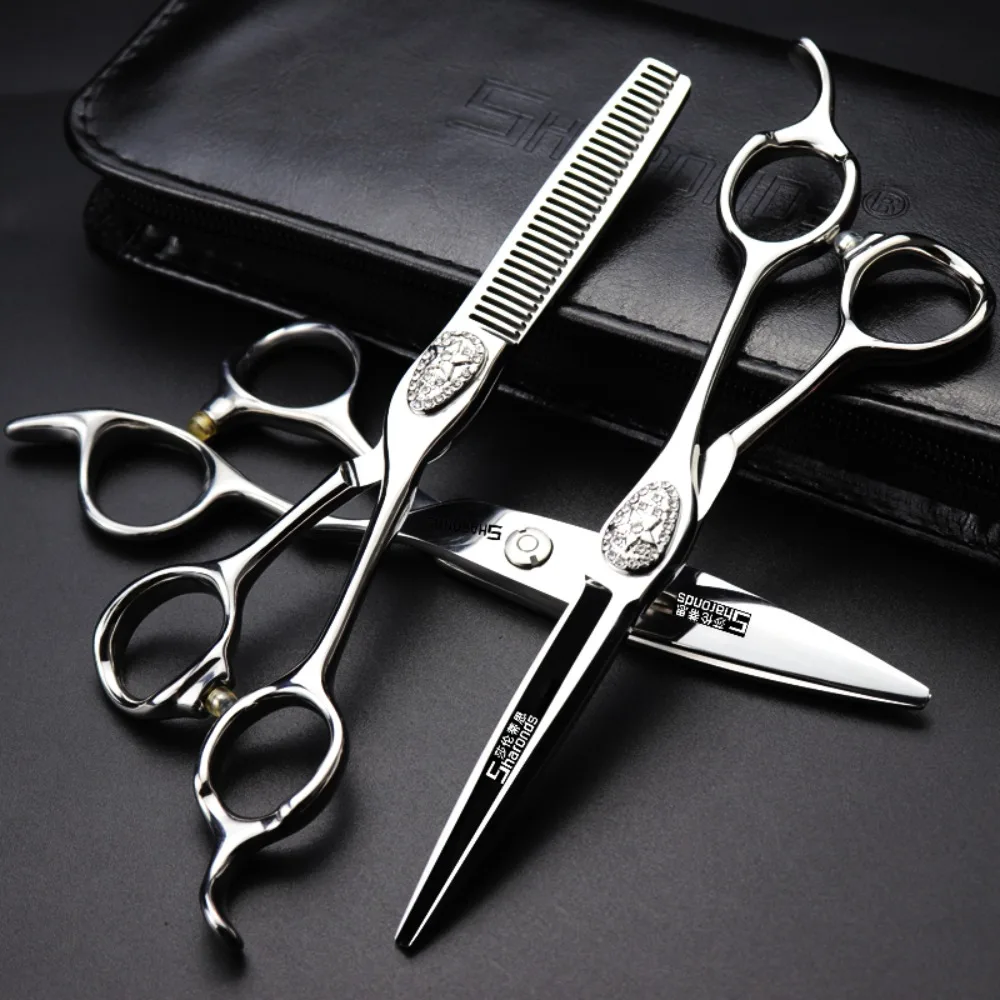 New CNC Professional Hairdressing Scissors for Hairdressing Professionals 6-inch Flat Cutting, Thin Cutting, Broken Hair, Teeth