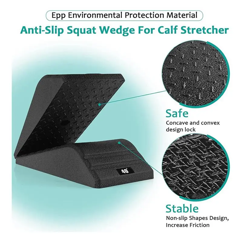【SPECIAL】4PC Squat Wedge Block Non Slip Professional Ramp Slant Board For Squats Calf Raise Block Yoga Wedge Equipment Black
