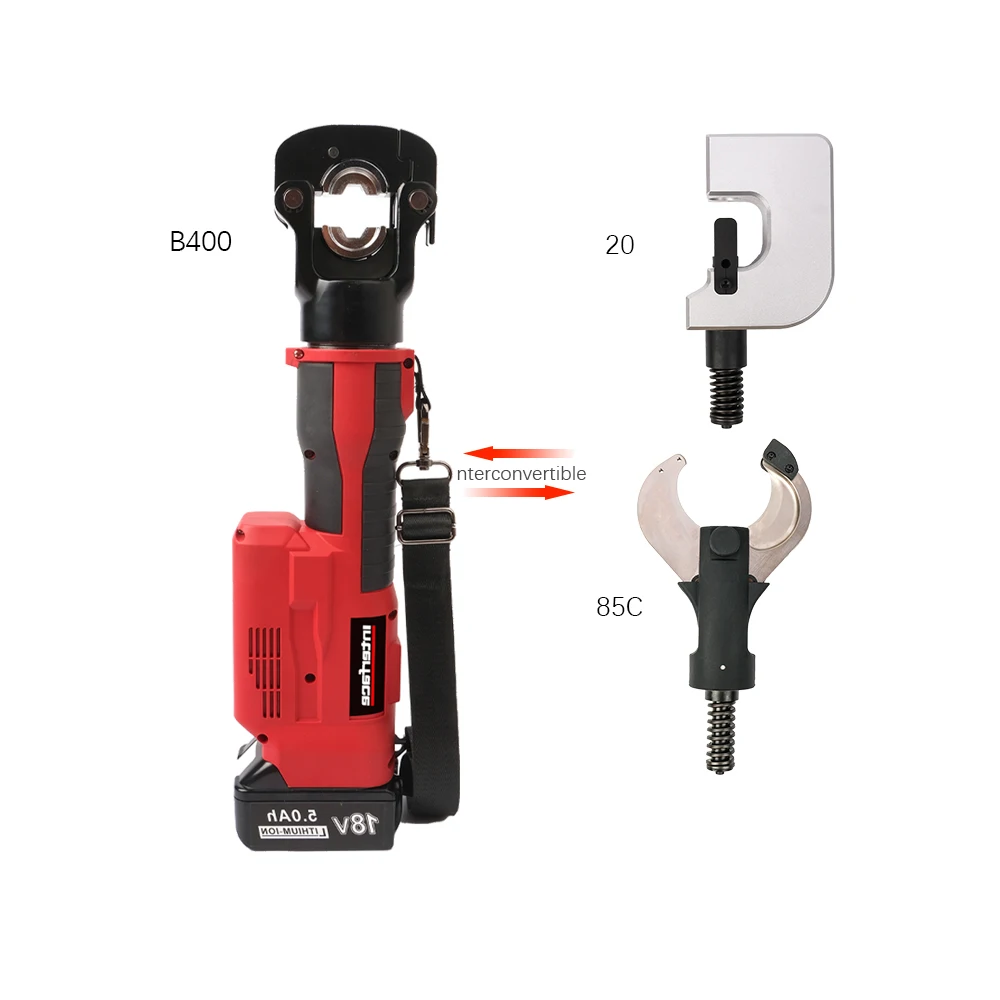 

B400 3in1 Portable Rechargeable Battery Powered Hydraulic Multifunctional Tool for Crimping Cutting & Hole Punching 120kN