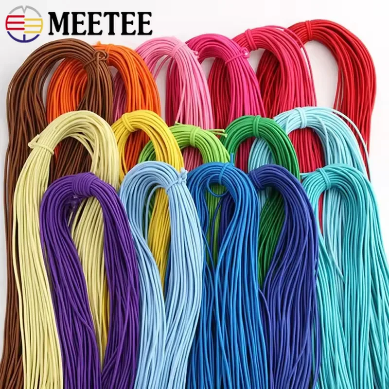 

10/20/50M 2.5mm Colorful Elastic Rope Round Strech Ropes Hoodie Drawstring Elasticity Rubber Band for Mask DIY Sewing Accessory