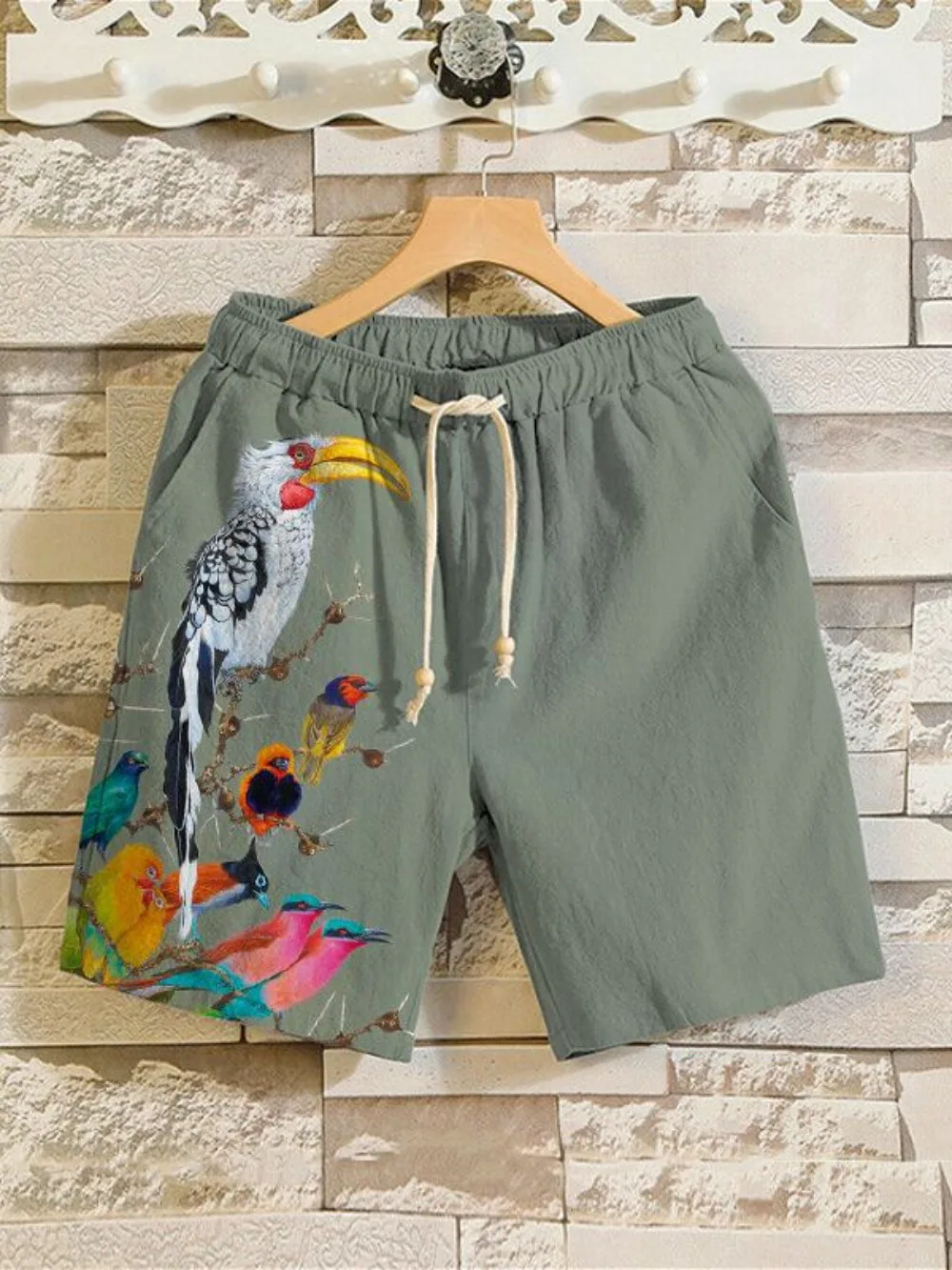 

Birds Parrot Animals Urban Style Shorts Summer Cool Chic Cartoon Animal Beachwear Men Streetwear Unisex Couple Casual Clothing