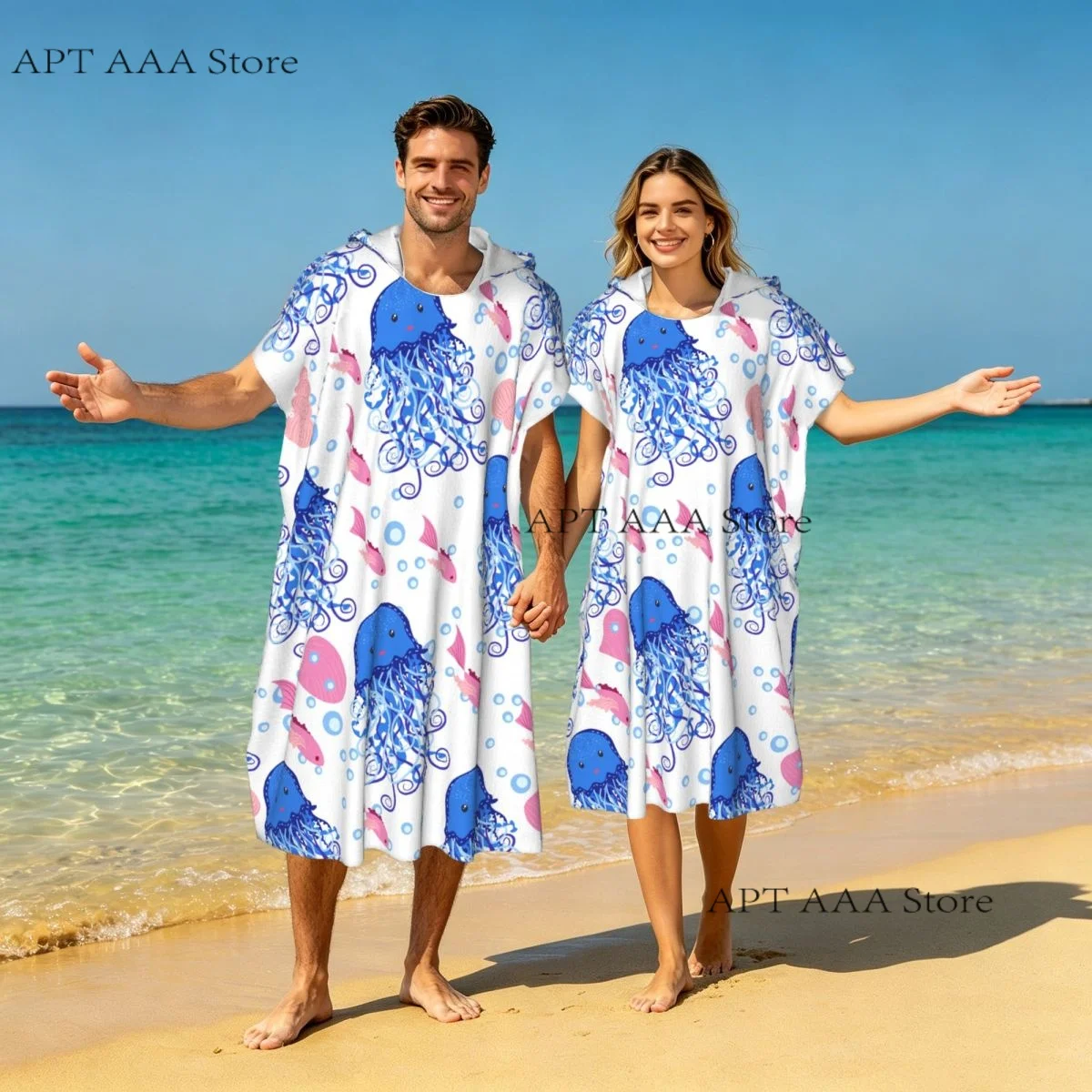 Quick-Drying Towel Jellyfish Microfibre Beach Towel with Hood Beach Blanket Bath Towels