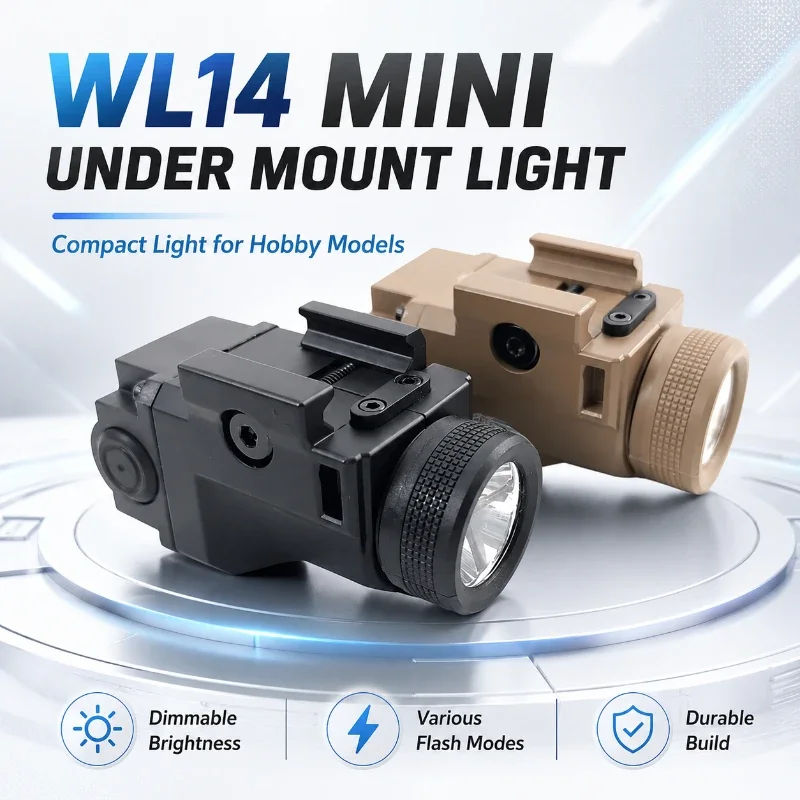 Sturdy WL14 Compact Bottom Mount Illuminator Adjustable Brightness Multiple Flash Modes Universal Hobby Model Decor Accessories