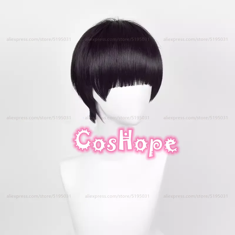 Shigeo Kageyama Cosplay Wig 32cm Black Wig Cosplay Anime Cosplay Wigs Heat Resistant Synthetic Wigs Halloween