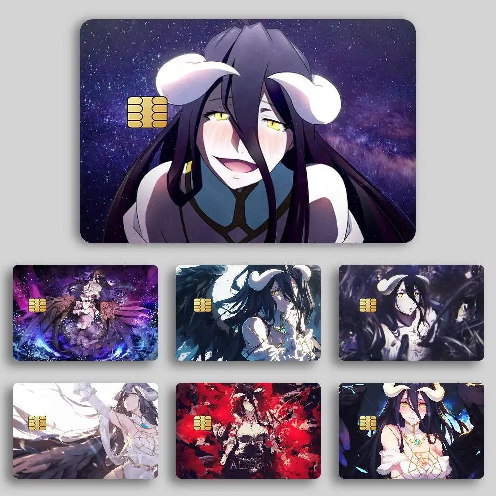 

Albedo Overlord Game Poster Credit Skin Cover Card Stickers 4PCS Film Bus Pass Front Decoration Bank Debit Waterproof
