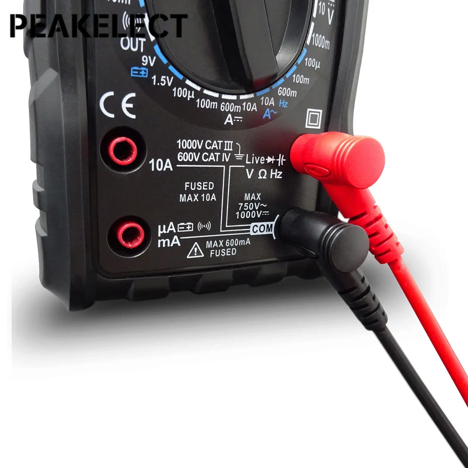 Peakelect P1502B Multimeter Test Lead Met Met Alligator Clips 4Mm Banaan Plug Multimeter Probe Scherpe Naald 1M Kabel 1000V/20A