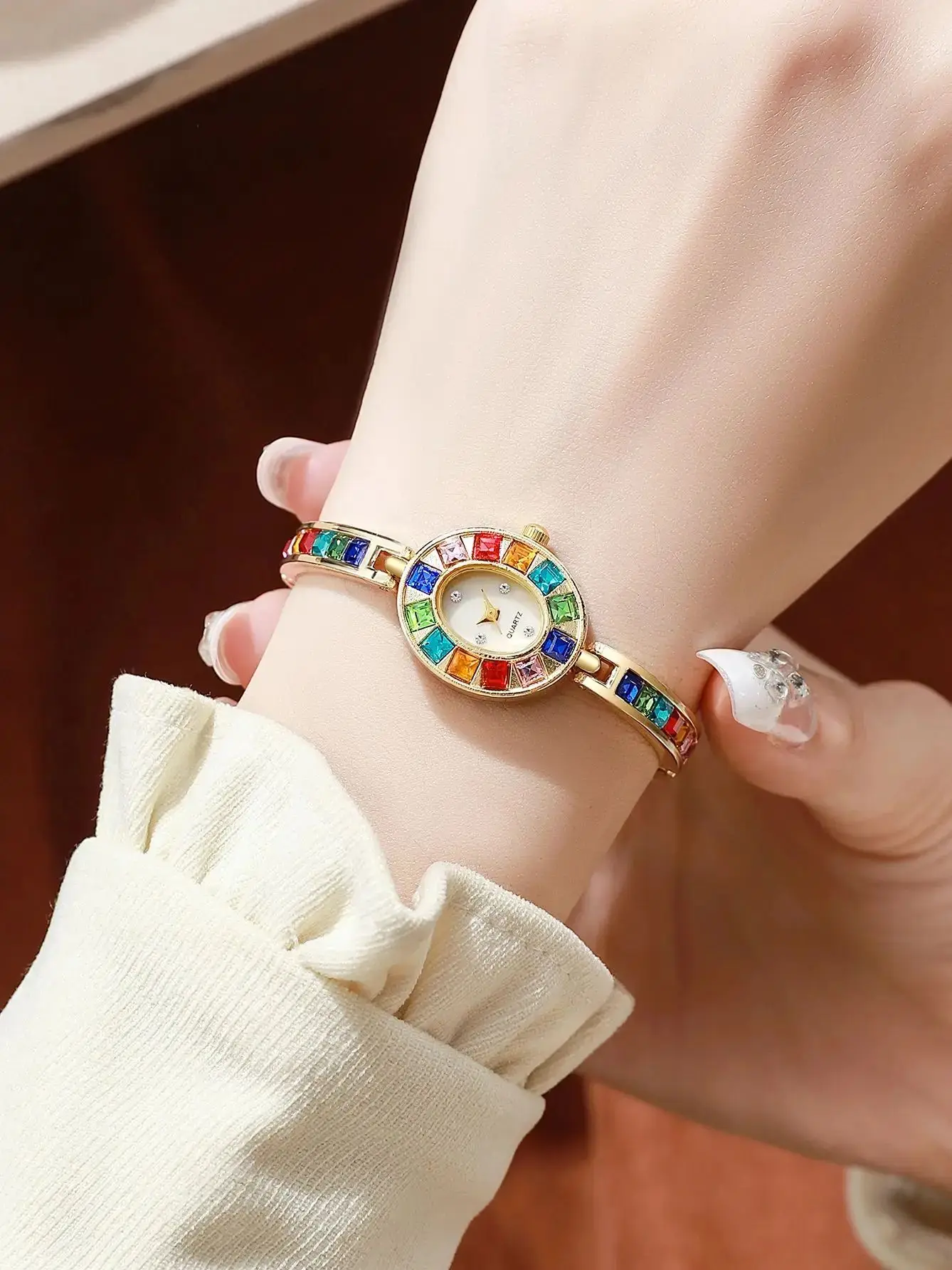 Luxe Strass Vrouwen Horloges Mode Armband Band Dames Quartz Horloge Reloj Mujer Meisjes Klok Gift (Zonder Doos) - afbeelding 2