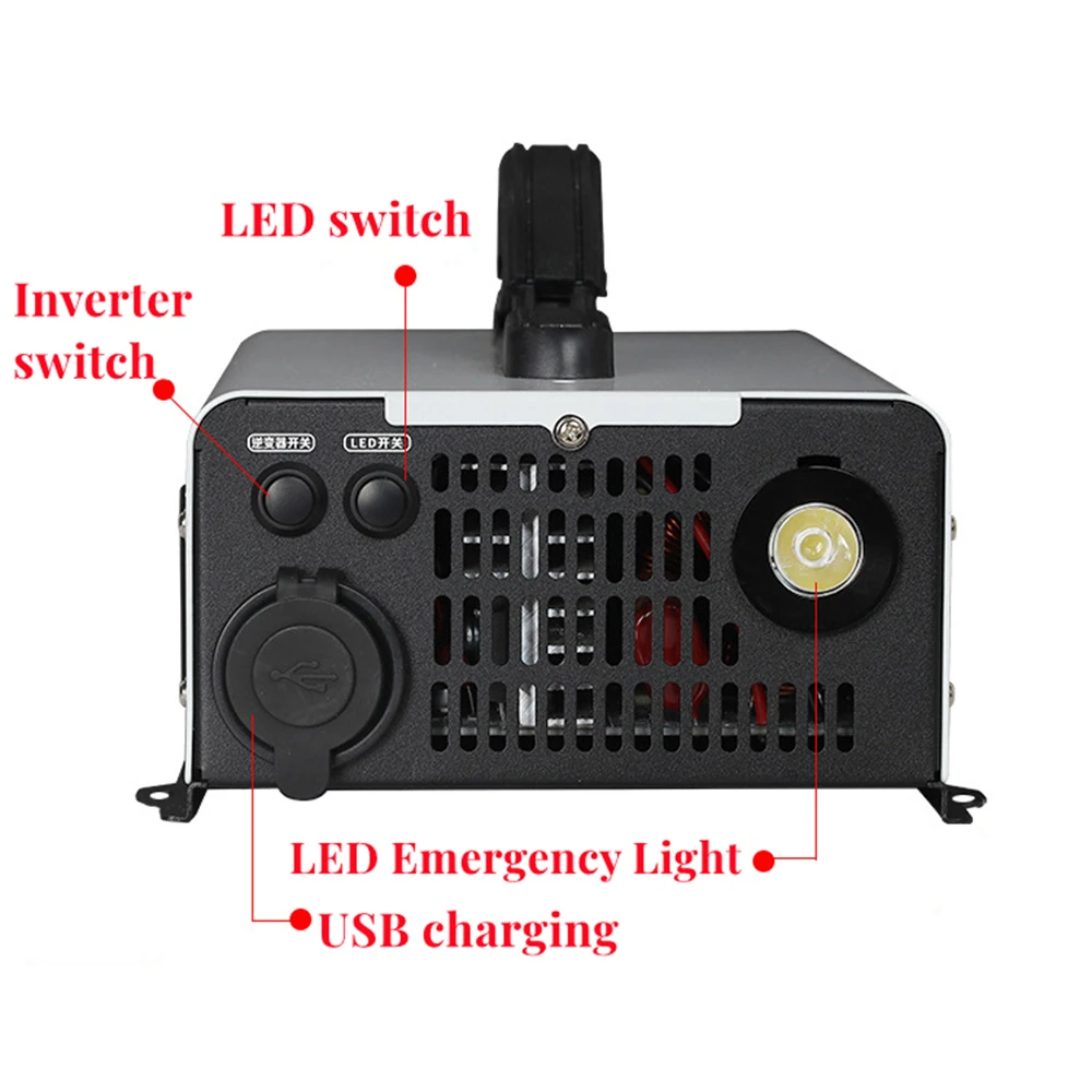 Imagem -06 - Inversor de Onda Senoidal Pura Banco Portátil de Energia Solar Conversor de Freqüência 1500w 3500w Usb dc 12v 24v 48v 60v para ca 220v 230v