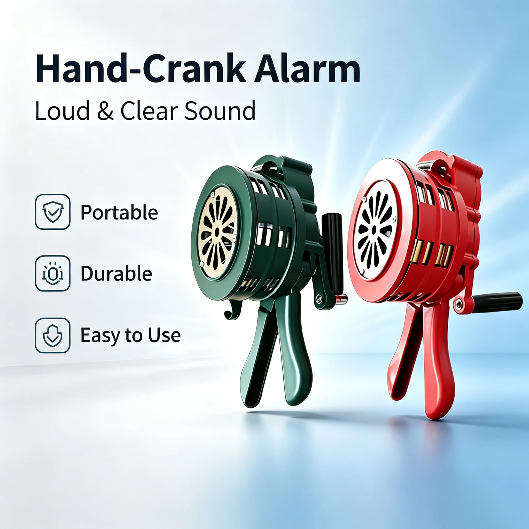 Hand Crank Siren HornEmergency Hand Crank Siren Horn Manual Operated Warning School Shopping Fire Air Safety Alarm System
