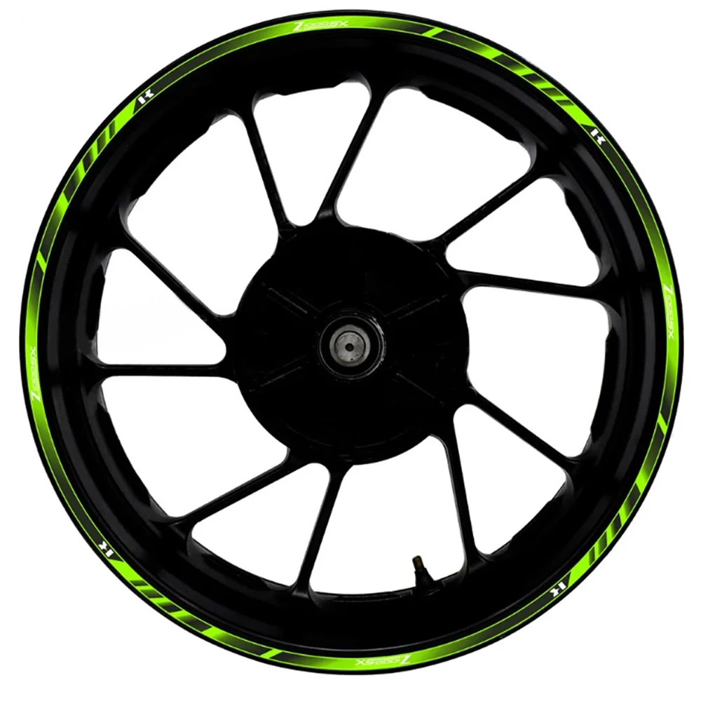 

For Kawasaki Ninja Z1000 Z1000SX 17 Inch Motorcycle Front Rear Decal Wheel Hub Waterproof Reflective Rim Stickers