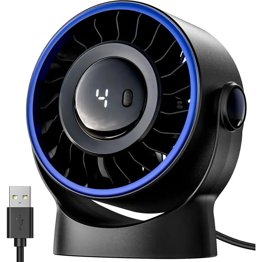 5 Inch Mini Personal Desktop Fan, 4 Speeds Cooling Strong Airflow, 360° Adjustable, Quiet Portable for Table or Bedroom, Home, O