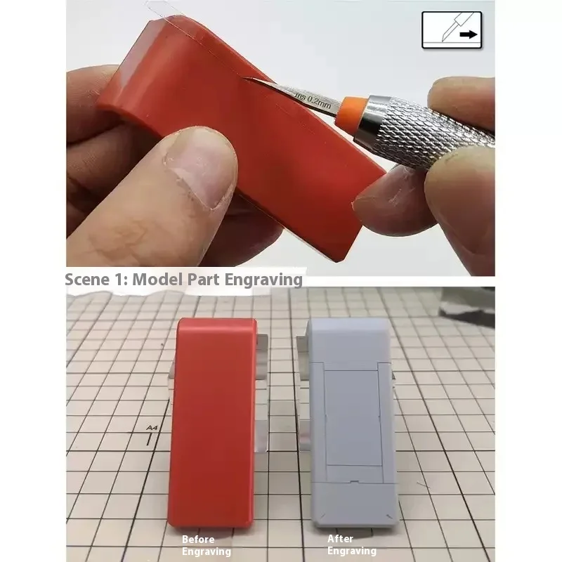 MSWZ MS048 0,15 ~ 3,0mm cuchillo cincel para tallar para construcción de modelos militares herramientas de Hobby modelo de puntuación de Metal cuchillo de Grabado