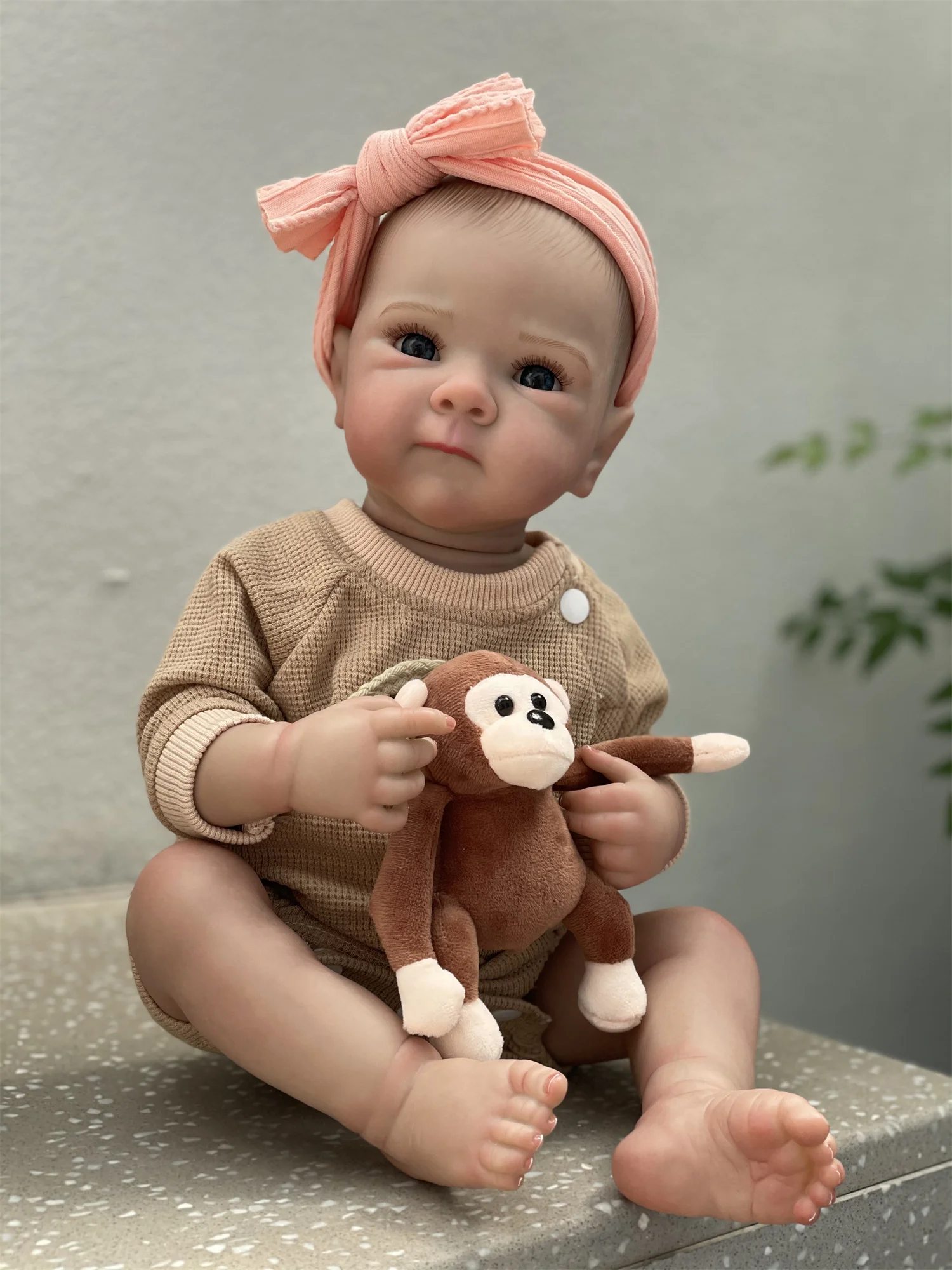 48cm Cuddly Bettie Full Body Vinyl Bebe Reborn Girl With Paintead Hair Waterproof 3D Painted Skin Handmade Reborn Doll