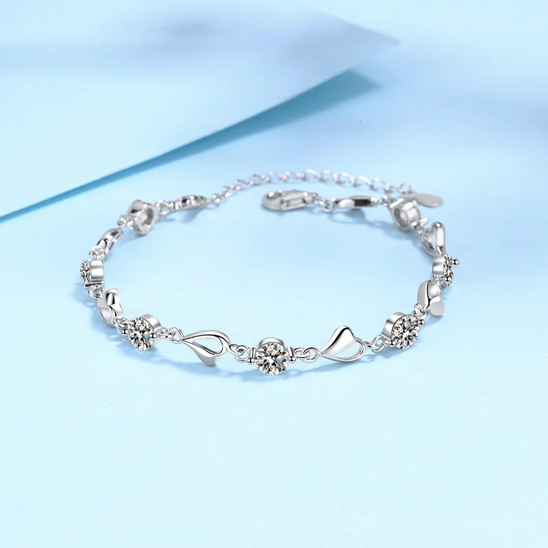 

S925 Silver Bracelet Female Electroplating Pt950 Platinum 3.5 Carat Moissan Diamond Bracelet 1 Piece on Behalf of the Delivery