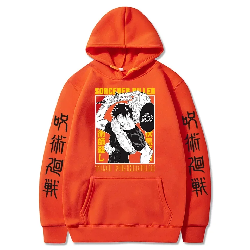 Japan Anime Jujutsu Kaisen Fushiguro Toji Graphic Printed Hooded Men Women Hoodies Plus Size Sweatshirt Harajuku Warm Streetwear