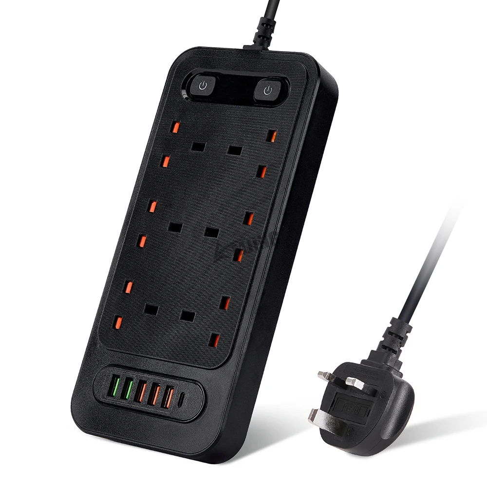 

Extension Power Strip UK Plug Multi Outlets With USB Chargr 10A 250V 3000W Office Overload Switch Socket Home Socket Line Board