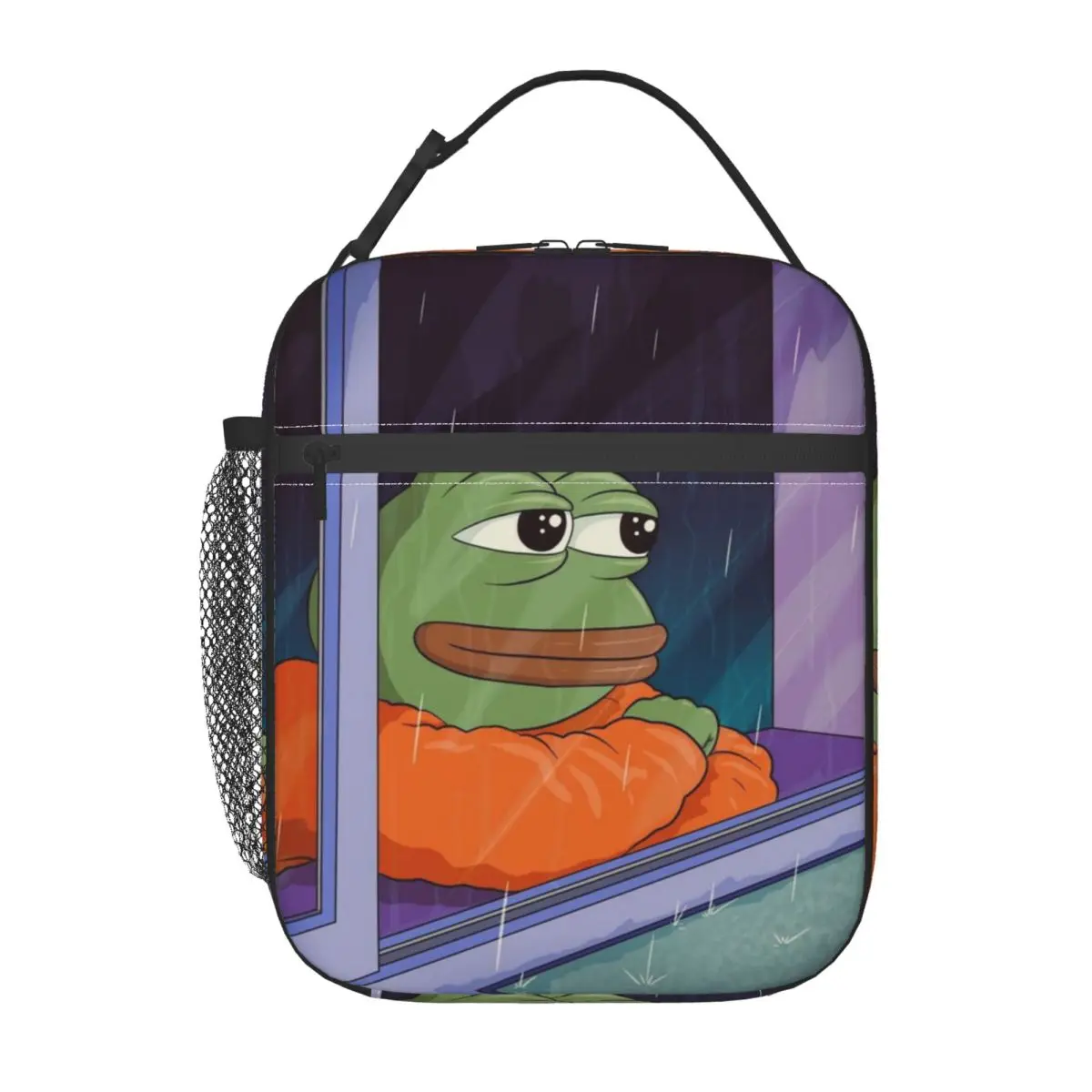 Sad Pepes Frog lustige Meme wärmeisolierte Lunchtasche für Büro, tragbare Lebensmittelbehälter, Taschen, Thermo-Kühlboxen, Lunchboxen