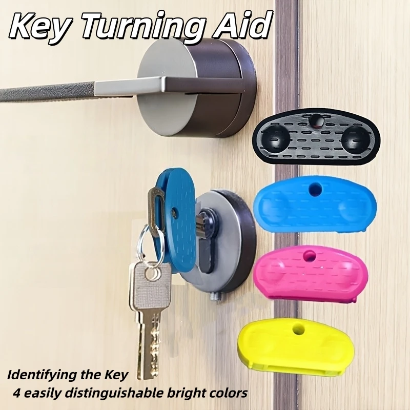 Colorful Rotating Key Assist Tool, Easy-Grip Anti-Slip Textured Handle Key Adjuster, Labor-Saving Design, Special Key Turning Aid for People with Wind and Humidity Issues or Limited Hand Dexterity