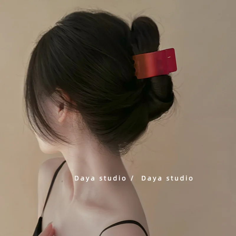 1pc 2026 New Korean French Matte Ombre Hair Claw Large Back of Head Shark Clip for Women Thick Hair Non Slip