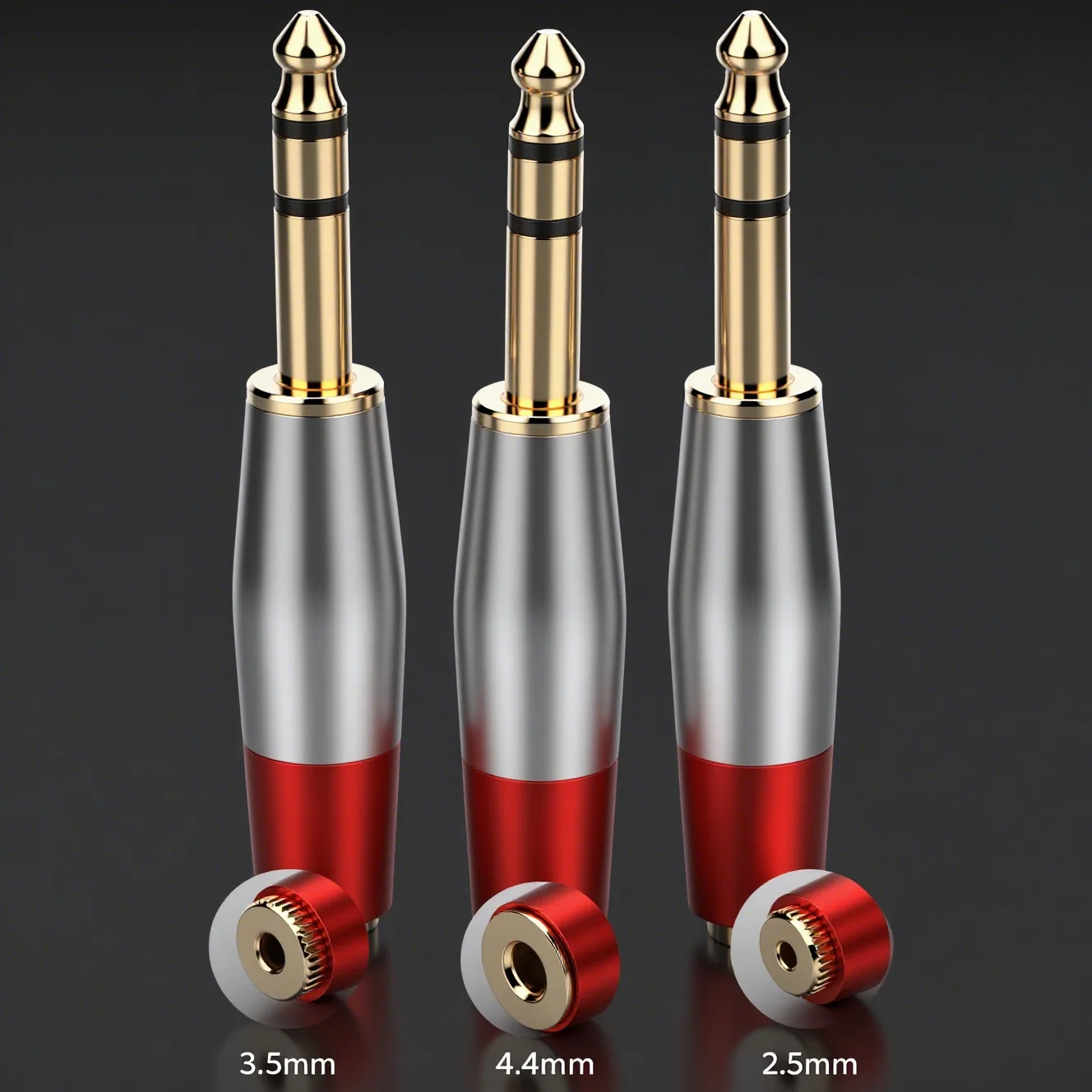 

HIFI 6.35mm to 4.4mm 3.5mm 2.5mm female adaptors Headset Plug Stright 3.5MM 4.4MM 2.5MM TO 6.35mm Headphone