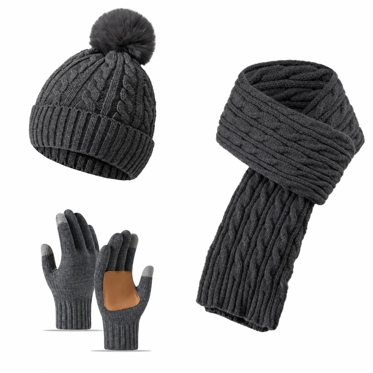 ensemble-3-pieces-bonnet-tricote-echarpe-et-gants-tactiles-unisexe-bonnet-a-pompon-doublure-polaire-chaude-ensemble-d'hiver-tendance-assorti-cadeau-de-noel