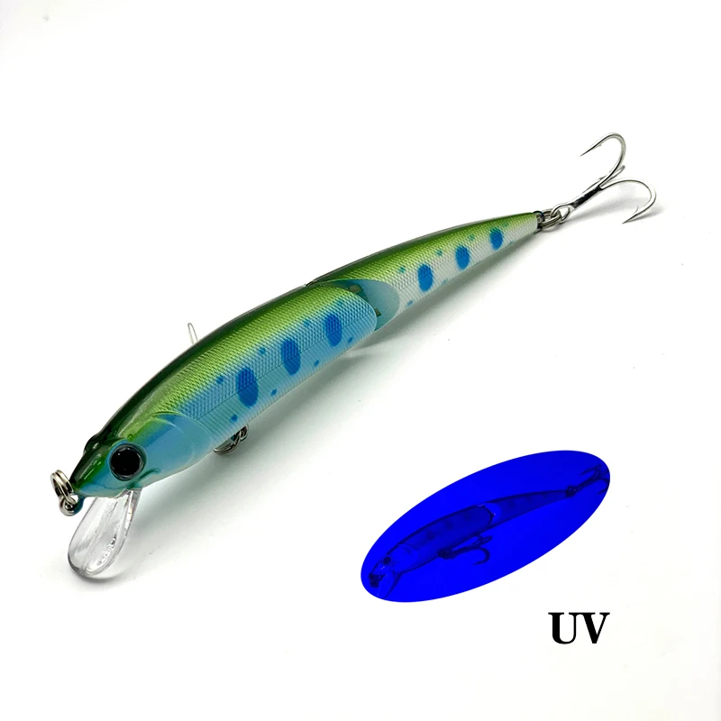 

110mm 12g Testar Two Sections Jointed Bait Fishing Lure Suspending Minnow Artificial Wobbler Hard Bait for Pike Seabass Pesca