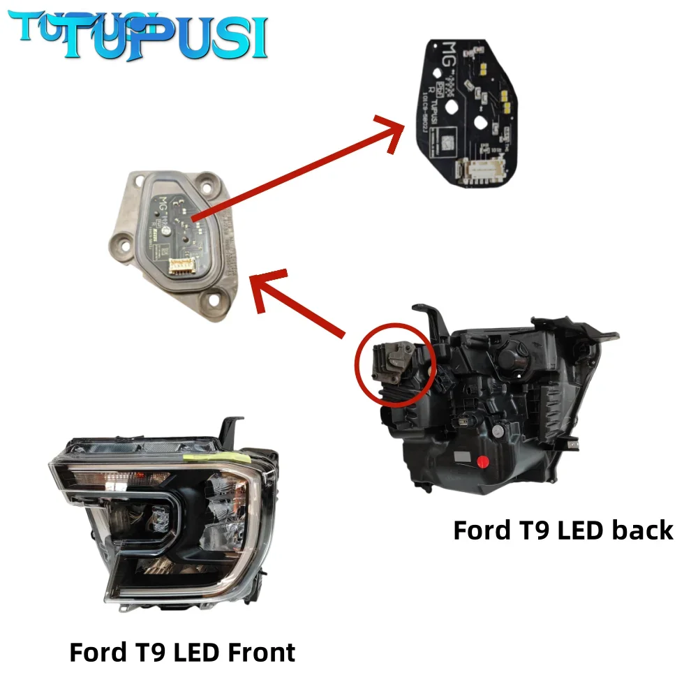 White LED FRONT GRILLE LIGHT LAMP & Daytime Running Light Kit for Ford Ranger Lariat Raptor T9 2022-2025 LED Lighting DRL Board view 4