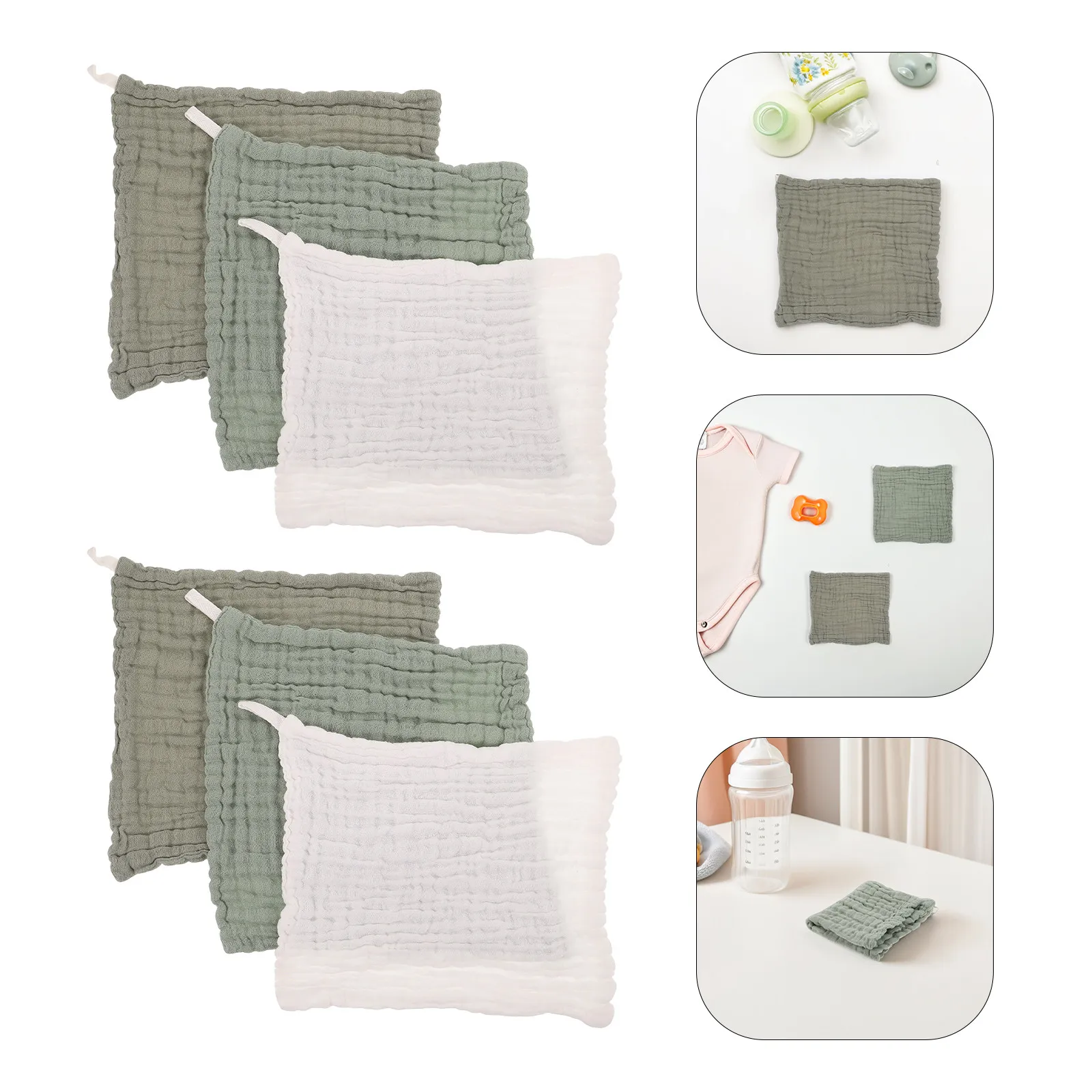

Набор из 6 муслиновых салфеток для отрыжки для новорожденных, мягкие, хлопковые, впитывающие, увеличенного размера, для мальчиков и девочек