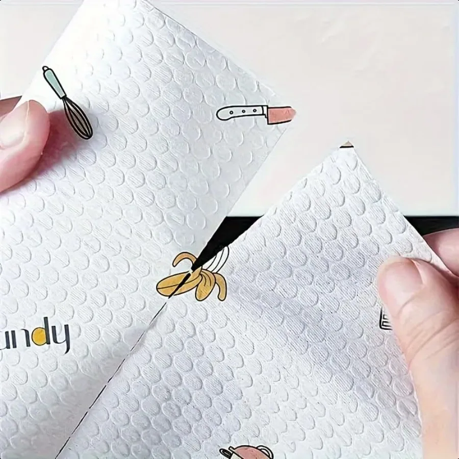 1 roll 400 Sheets Lazy Rags  Kitchen Paper Towels Washable Dry and Wet Towels Dish Cloths NonStick Oil Rags degreasing Towels H