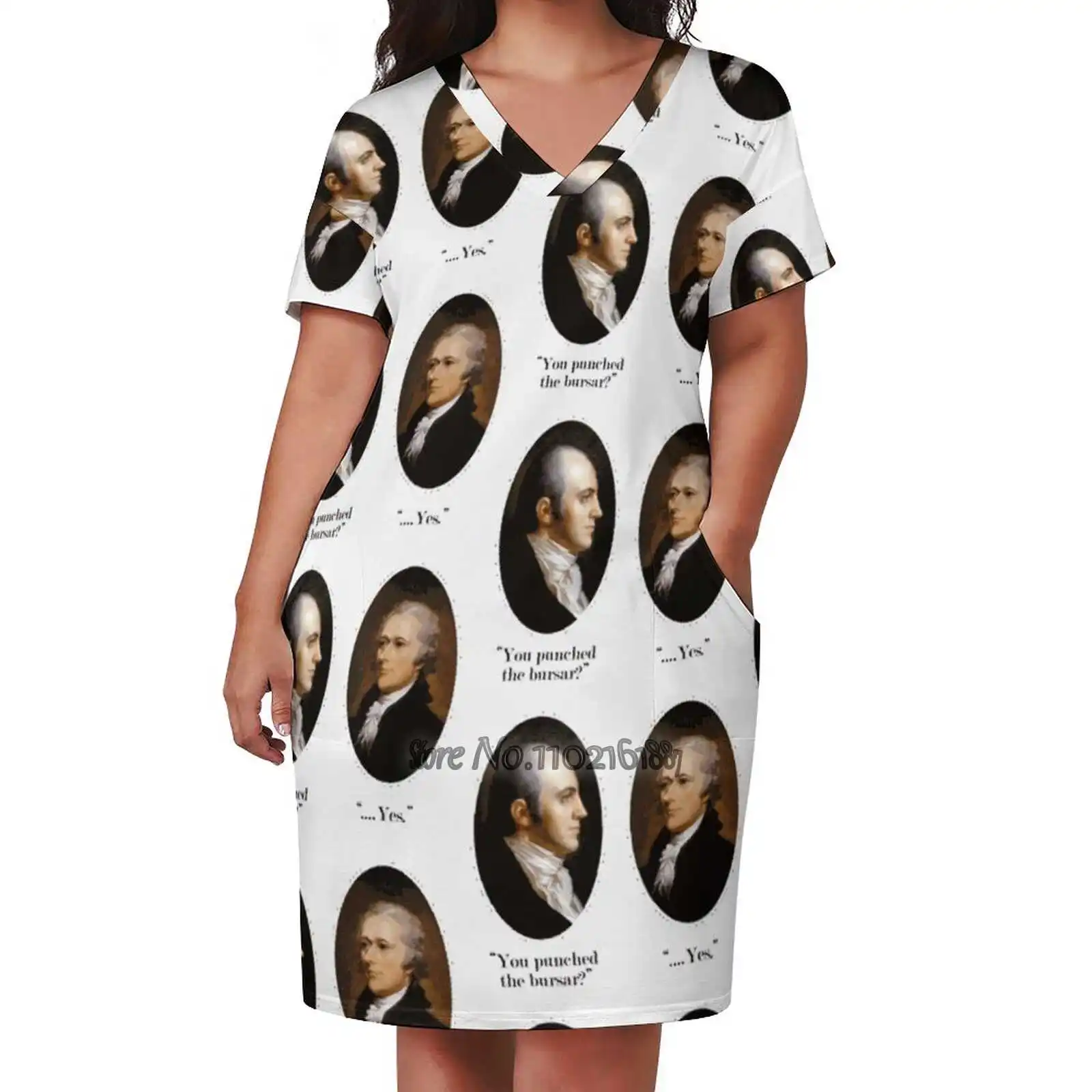 You Punched The Bursar ? V-Neck Short Sleeve Skirt Korean Kawaii Skirts Party Dresses Lin Manuel Miranda Aaron Burr Alexander