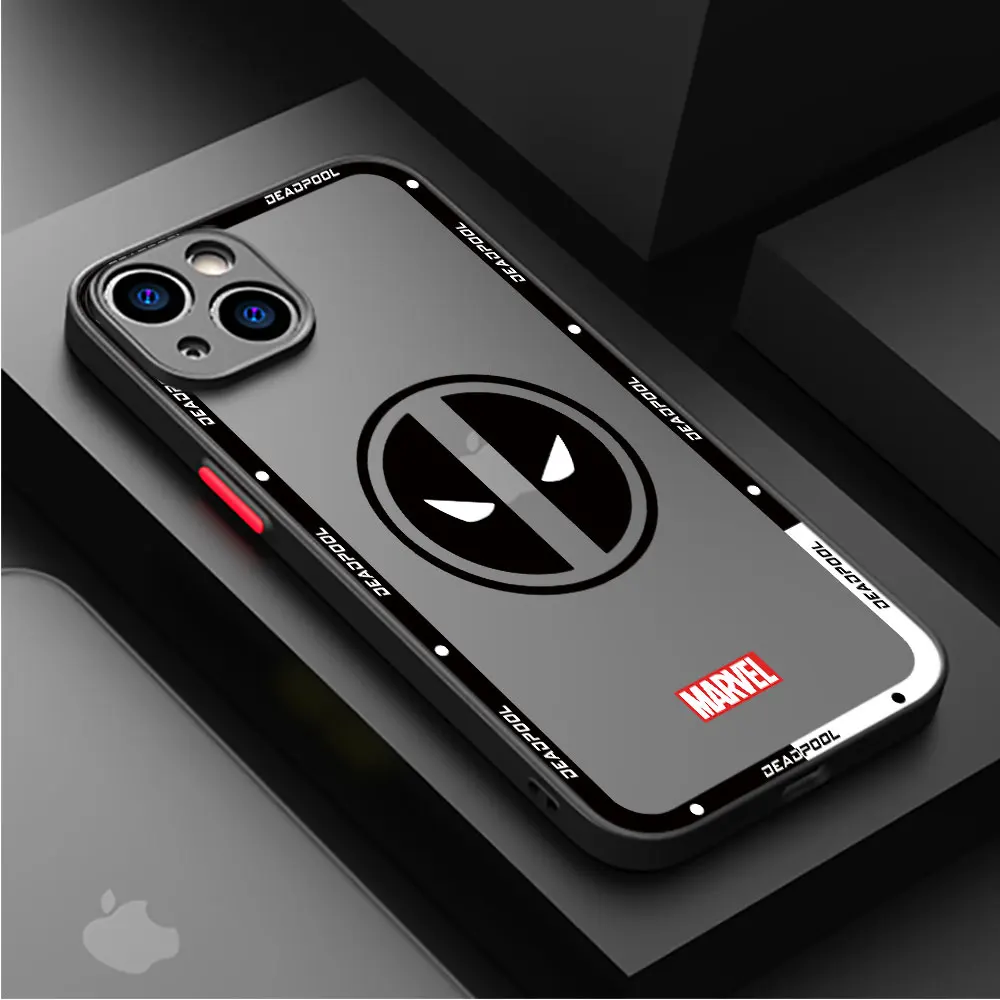 Marvel Deadpool Wolverine Case for Apple iPhone XS Max 13 Mini 15ProMax 14 Pro XR 7 8 Plus 11 Pro SE 12 Luxury Matte Cover