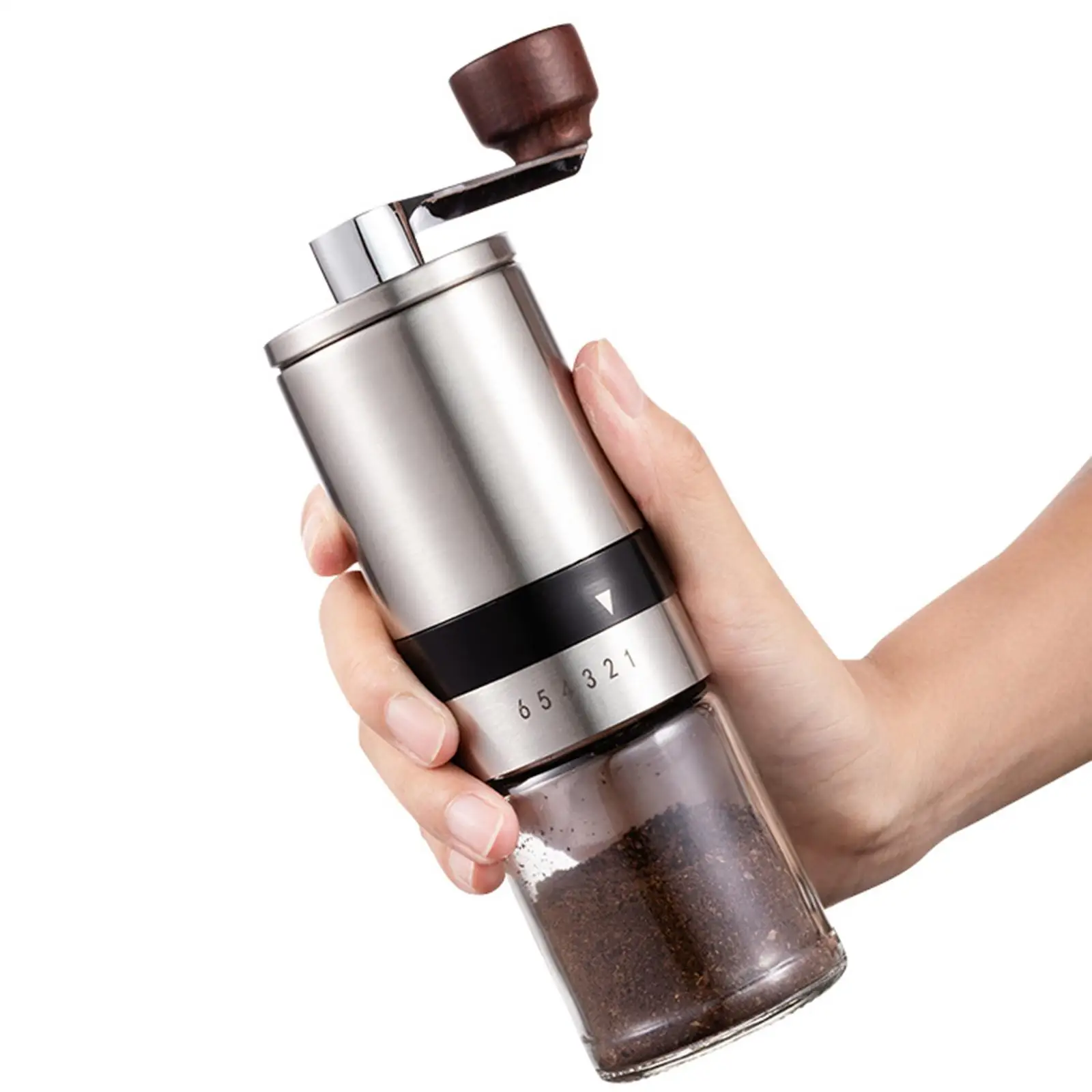 Manual Coffee Grinder, Manual Coffee Grinder with 6 Adjustable Levels Stainless