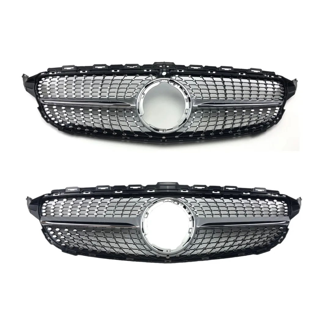 Accessori centrali di ingresso per Mercedes Benz classe C W205 C205 2019-22 C180 C200 C260 Stelle Stile Griglia anteriore Griglia paraurti Griglia