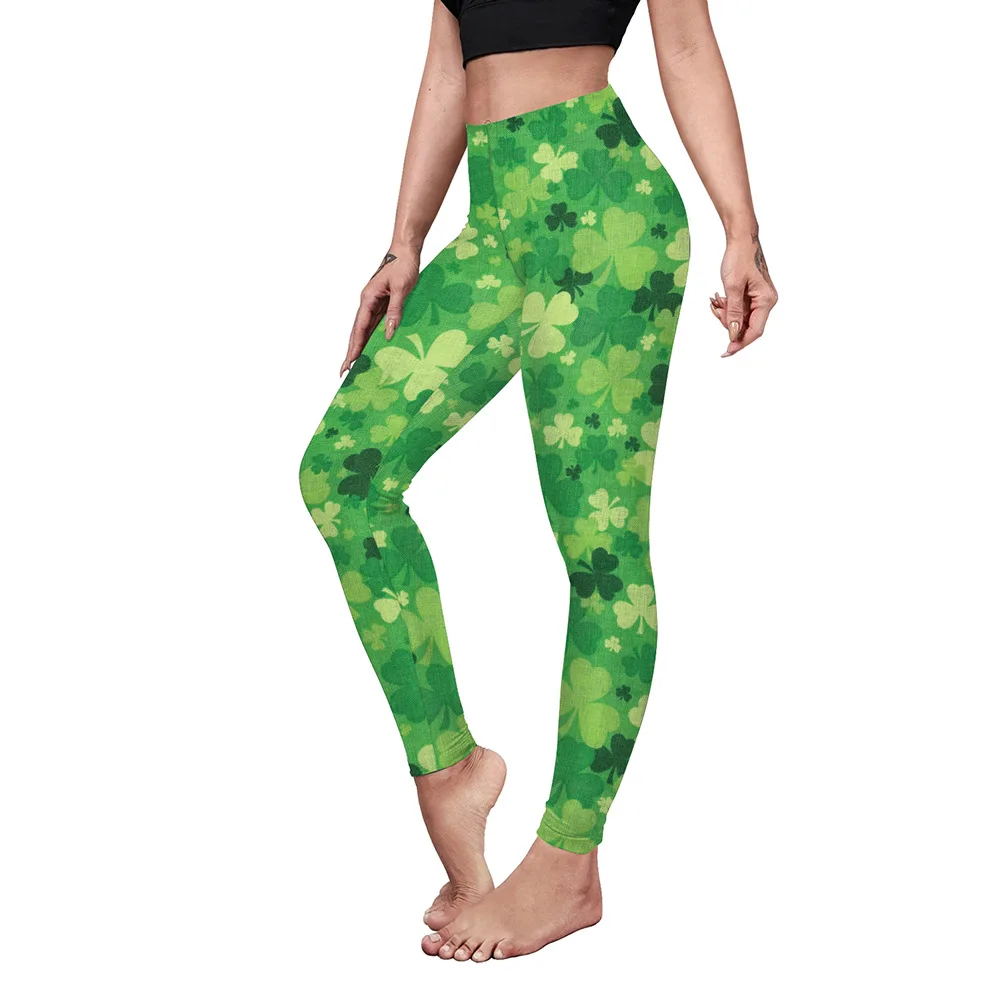 Fashion Women Leggings 3D Digital Printed Pants St. Patrick's Day Clothes Skinny High Waist Casual Leggins Irish Festival Party