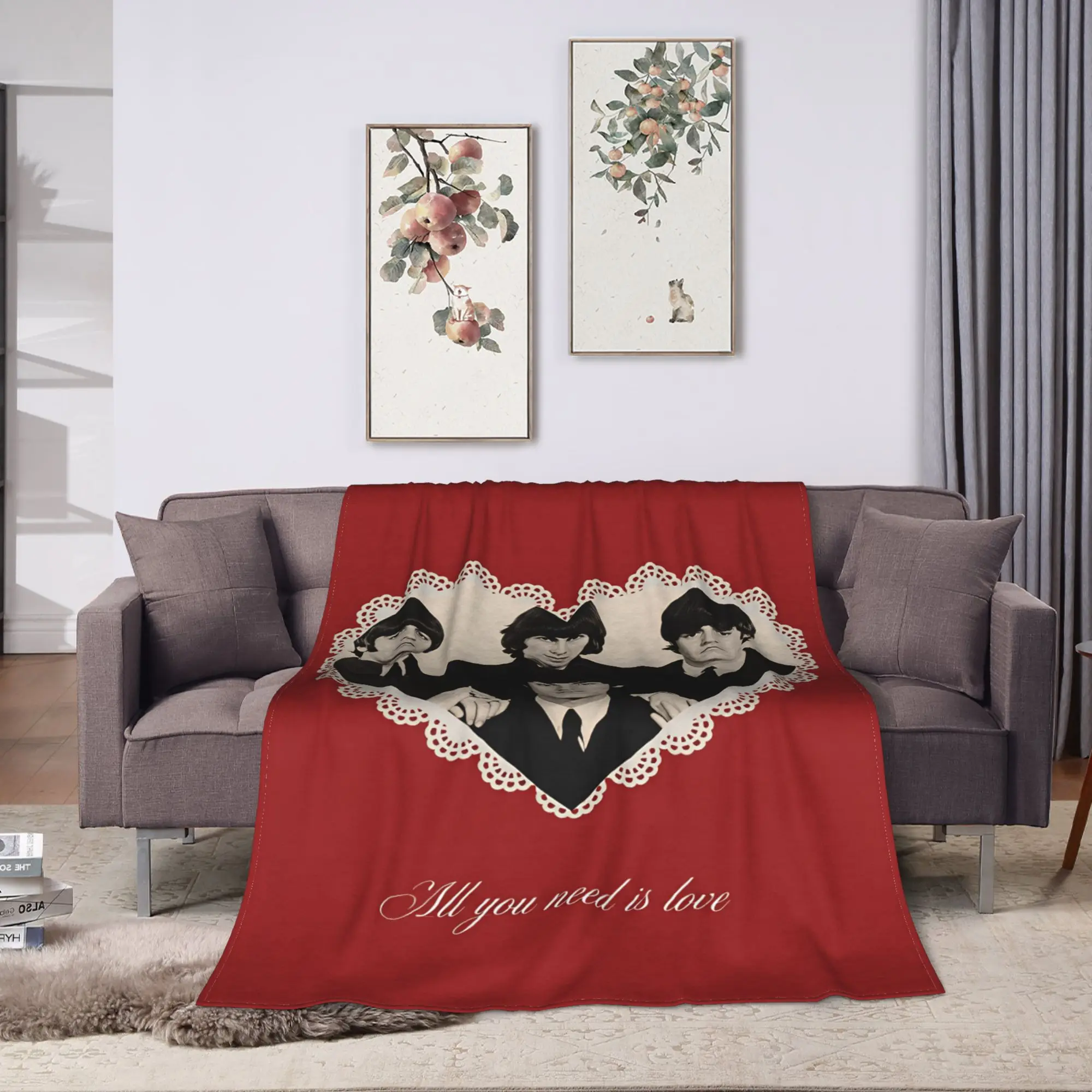Beatled Music Blankets Quality Super Soft  Throw Blanket Spring Girls Boys Living Room Fashion Bedspread