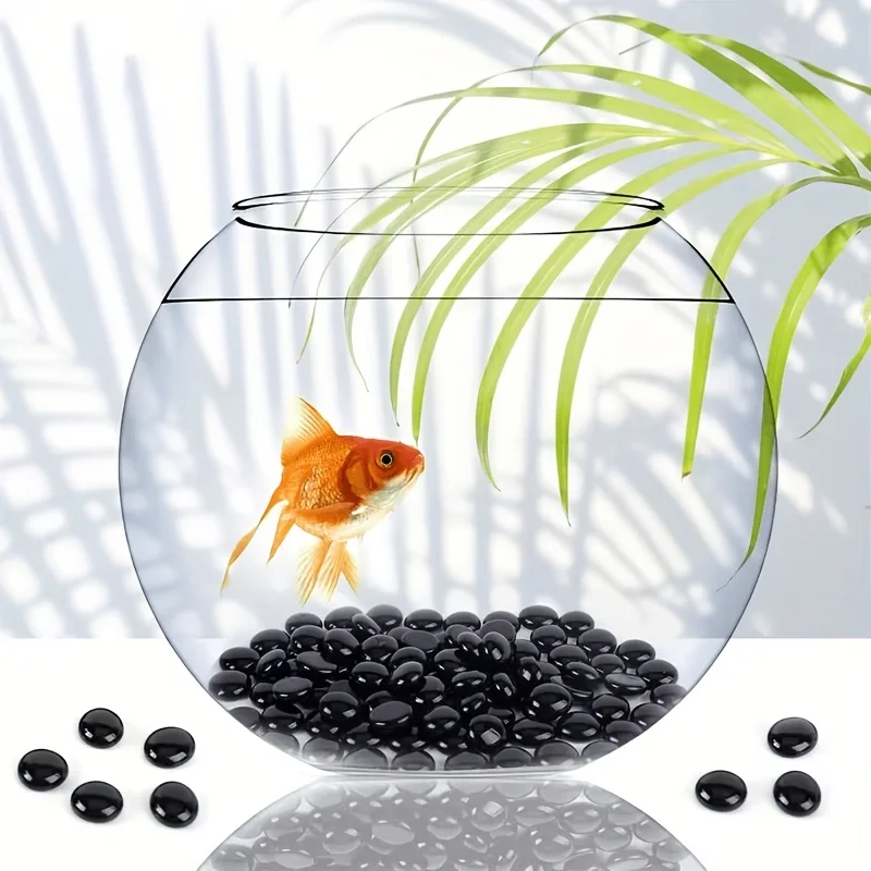 خرز زجاجي مسطح أسود اللون، منا - مراجعة Vase Decor وسعره