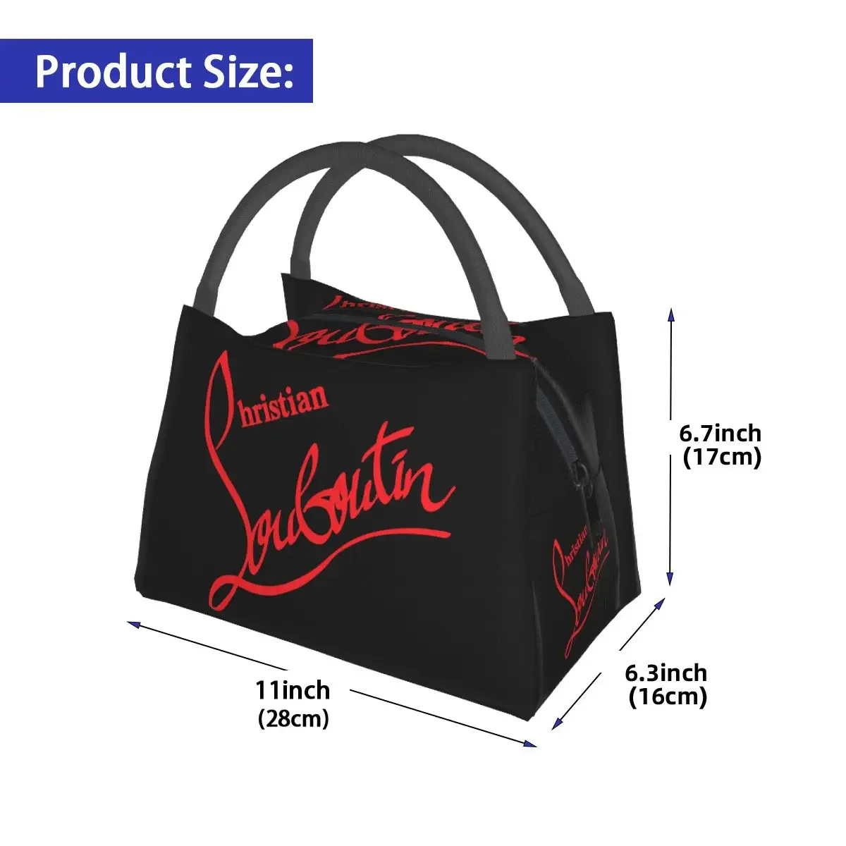 Lunch Bags for Women Christians Insulated Cooler Bag Portable Picnic Travel Luxury High Heels Logo Oxford Lunch Box Bento Pouch