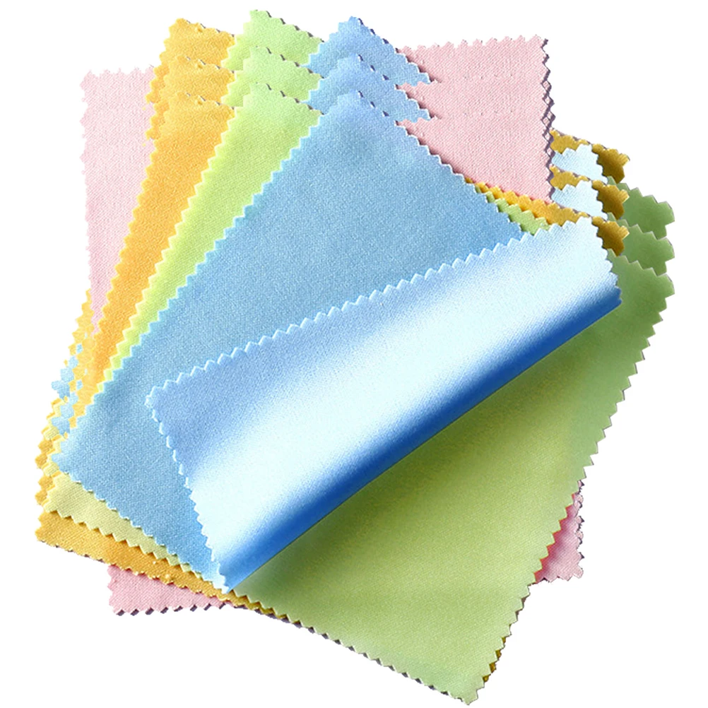 

100pcs Cleaning Cloths 10x10cm Eyeglass Cleaning Cloth Colored Glasses Wipes Polishing Fabric For Electronics Lenses