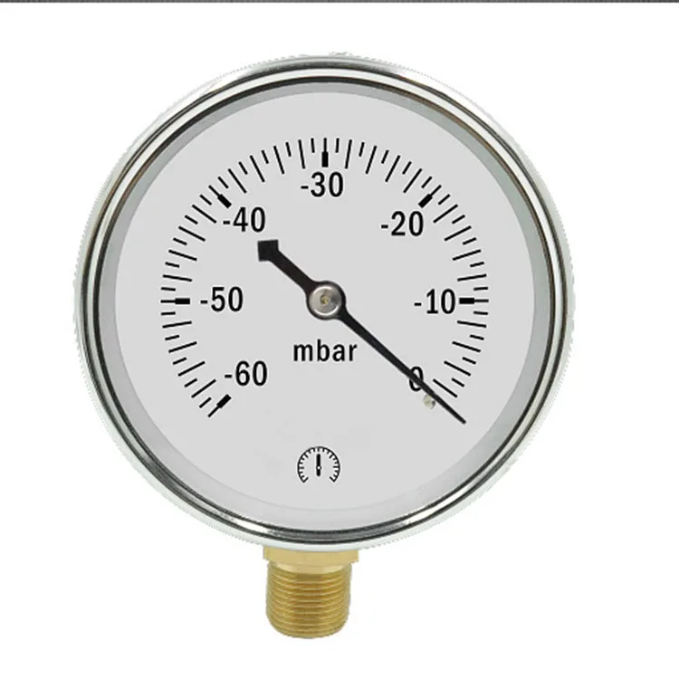 

100MM Radial-60mbar Vacuum Positive and Negative Capsule Pressure Gauge Diaphragm Micro Pressure Gauge